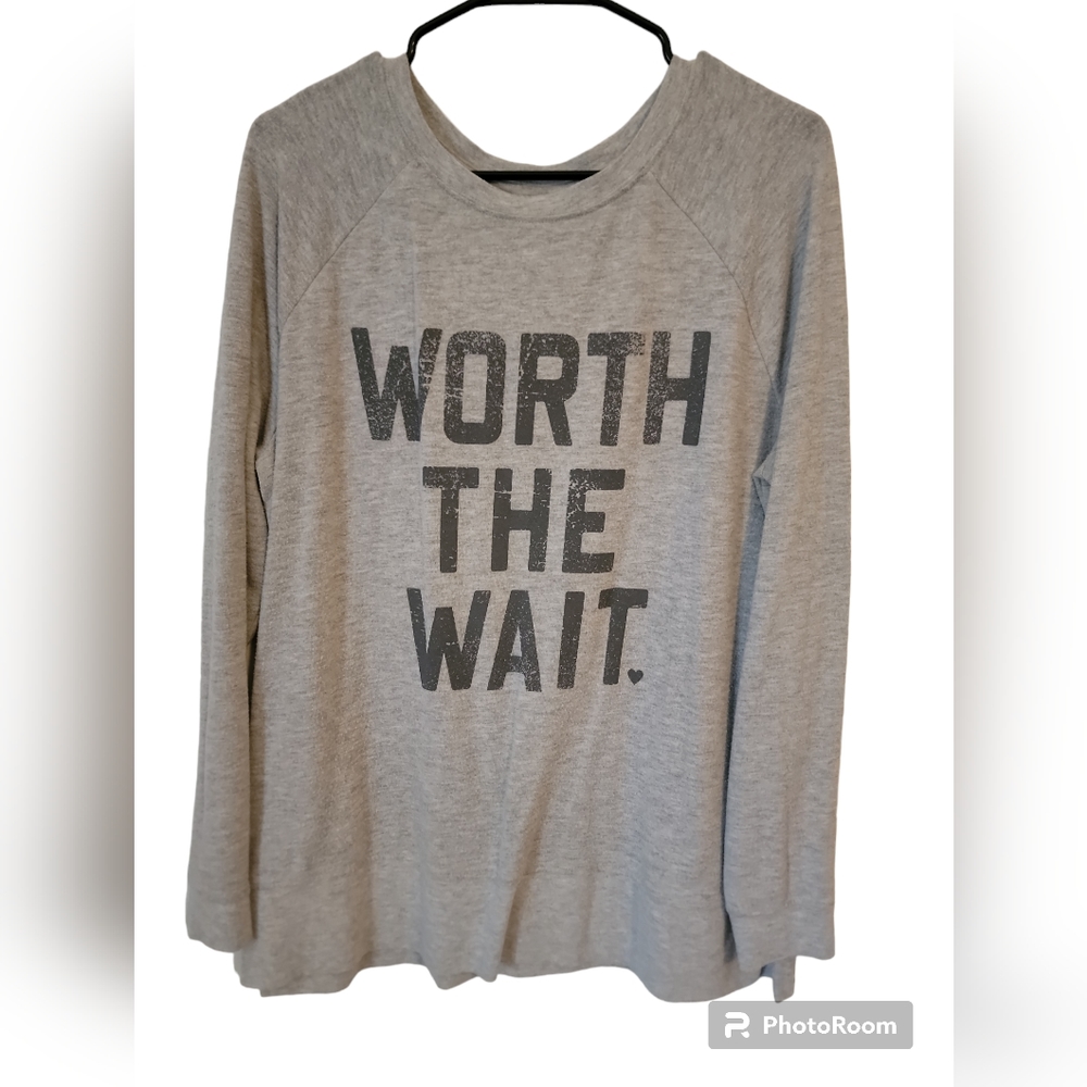 Isabel Maternity gray sweater "Worth the wait" size L